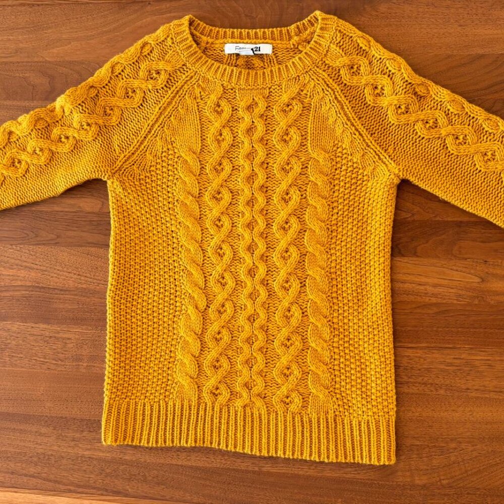Mustard Yellow Forever 21 Knit Sweater